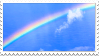 rainbow cutting across the sky